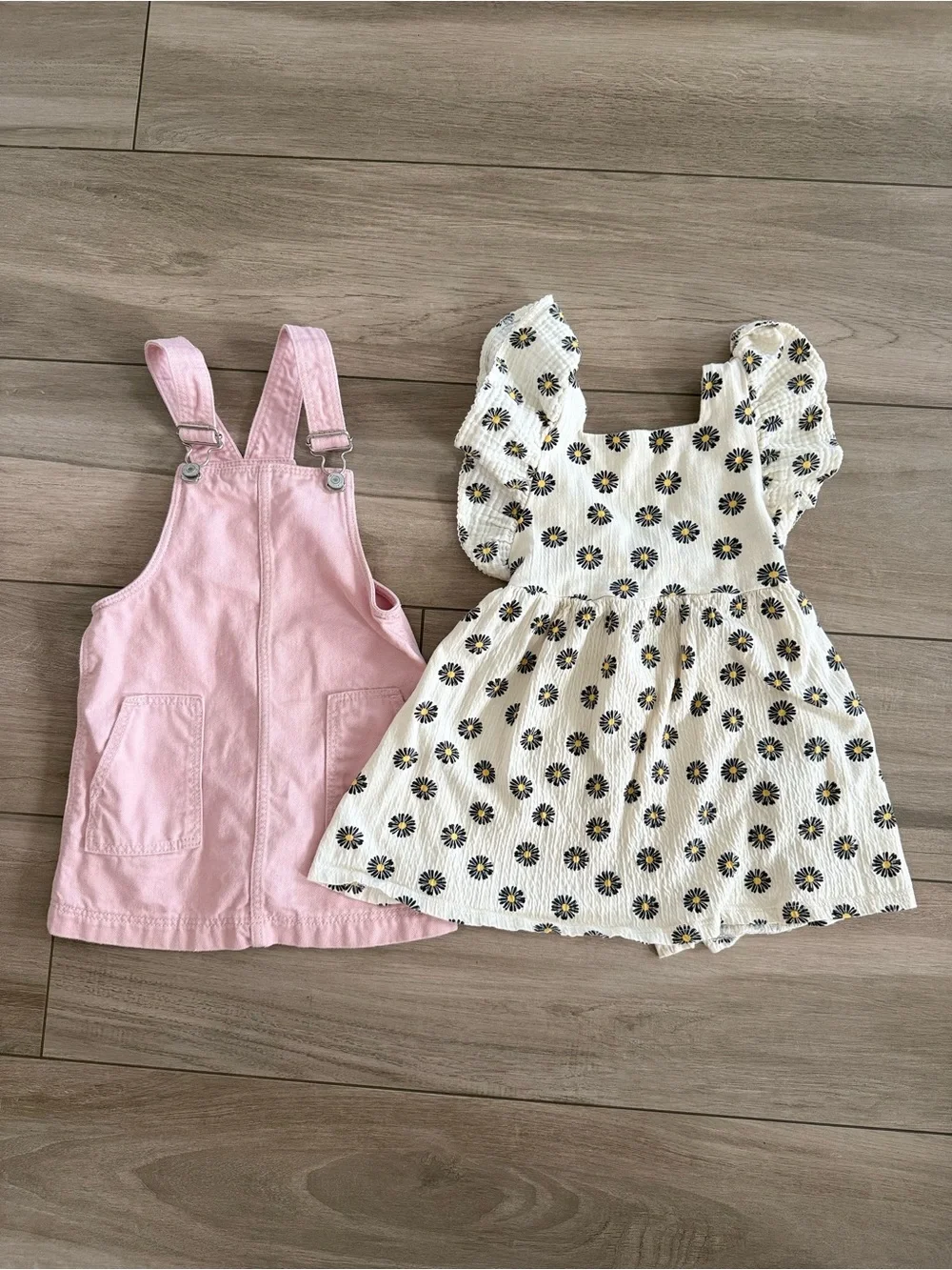 Toddler girl 3T Zara dress and pink baby gap Pink Denim Overall Dress